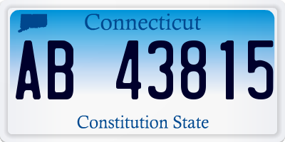 CT license plate AB43815