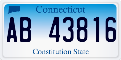 CT license plate AB43816