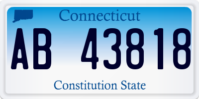 CT license plate AB43818