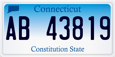 CT license plate AB43819