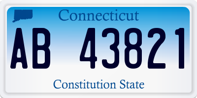 CT license plate AB43821