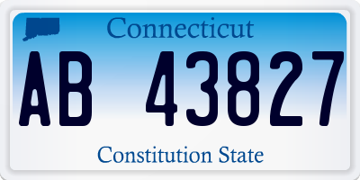 CT license plate AB43827