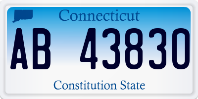 CT license plate AB43830