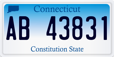 CT license plate AB43831