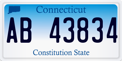 CT license plate AB43834