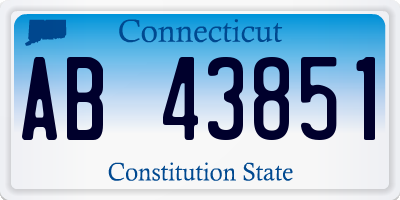 CT license plate AB43851