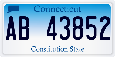 CT license plate AB43852