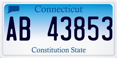 CT license plate AB43853