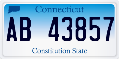 CT license plate AB43857