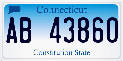 CT license plate AB43860