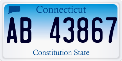 CT license plate AB43867