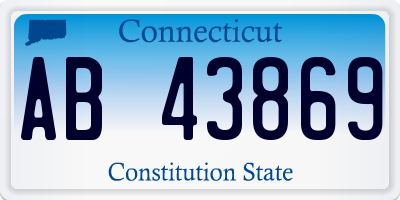 CT license plate AB43869