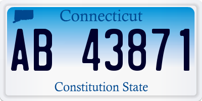 CT license plate AB43871