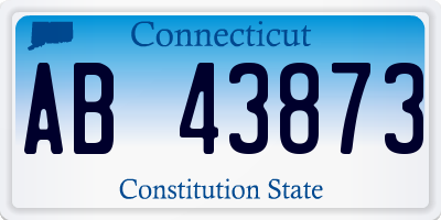 CT license plate AB43873