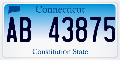 CT license plate AB43875