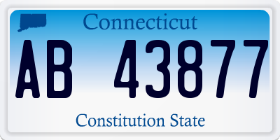 CT license plate AB43877