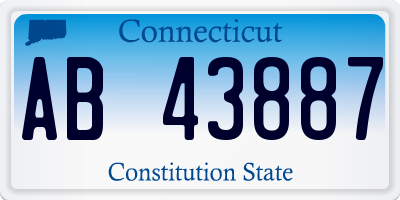 CT license plate AB43887
