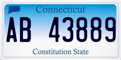 CT license plate AB43889