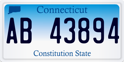 CT license plate AB43894