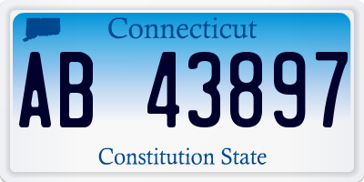 CT license plate AB43897