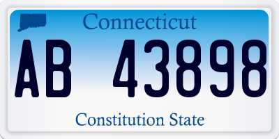CT license plate AB43898