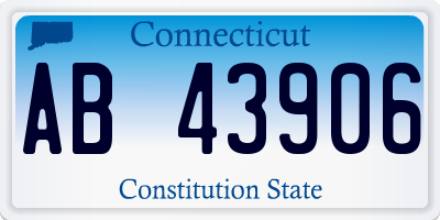 CT license plate AB43906