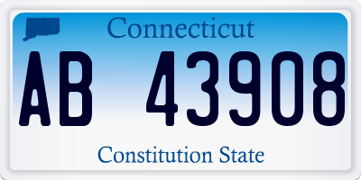 CT license plate AB43908