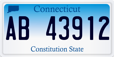 CT license plate AB43912
