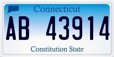 CT license plate AB43914