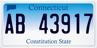 CT license plate AB43917