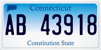 CT license plate AB43918