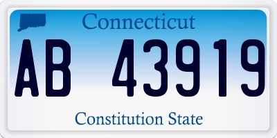 CT license plate AB43919
