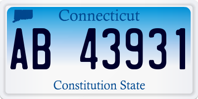 CT license plate AB43931