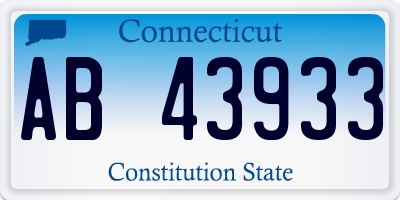 CT license plate AB43933