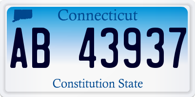 CT license plate AB43937