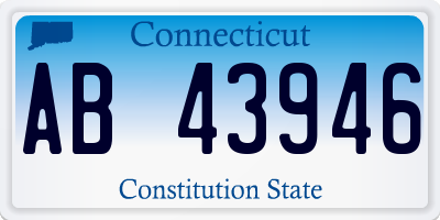 CT license plate AB43946