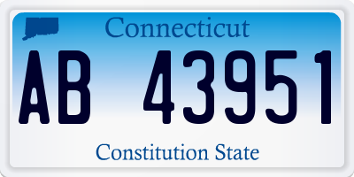 CT license plate AB43951