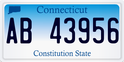 CT license plate AB43956