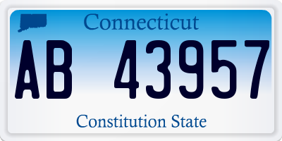 CT license plate AB43957