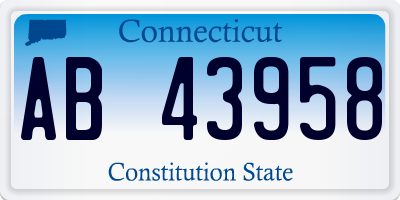 CT license plate AB43958