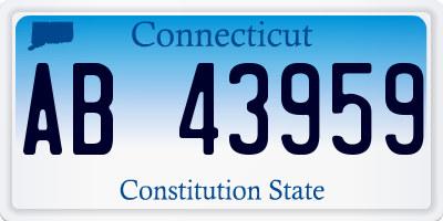 CT license plate AB43959