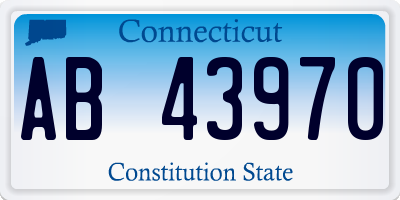 CT license plate AB43970