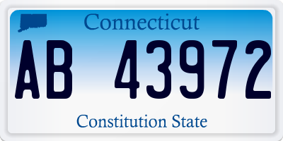 CT license plate AB43972