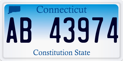 CT license plate AB43974