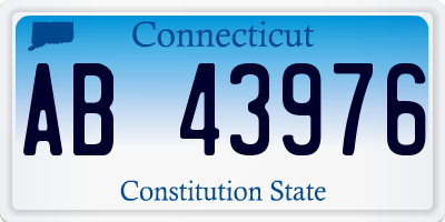 CT license plate AB43976