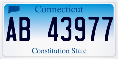 CT license plate AB43977