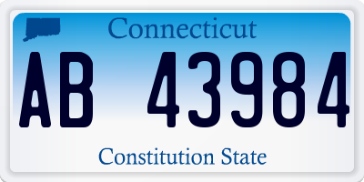 CT license plate AB43984