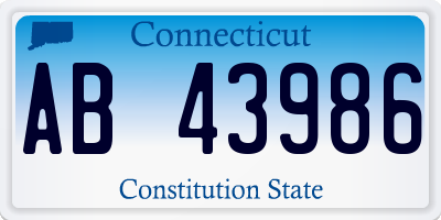 CT license plate AB43986