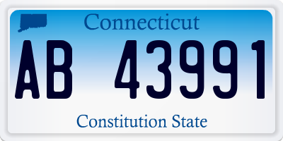 CT license plate AB43991