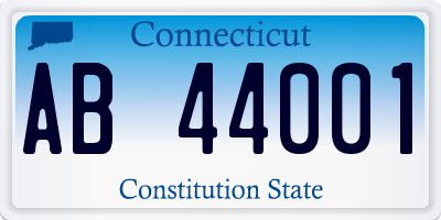 CT license plate AB44001